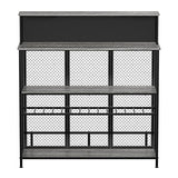 GDLF Vintage Grey Home Bar Unit with Ample Storage and Footrest GDLF