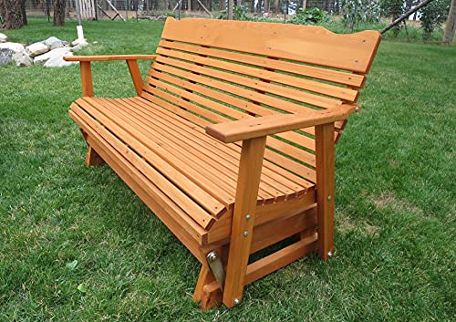 Kilmer Creek Rustic Finished 5' Cedar Porch Outdoor Glider, Amish Crafted Kilmer Creek
