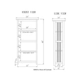 Alaterre Furniture Mission Book Shelf-4 Tier Bookcase with Adjustable Shelves for Living Room or Home Office, 48-Inch, Cherry Alaterre Furniture