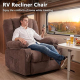 Swivel Rocker Recliner Chair with Vibration Massage and Heat Ergonomic Lounge Chair for Living Room with Rocking Function and Side Pocket, 2 Cup Holders, USB Charge Port