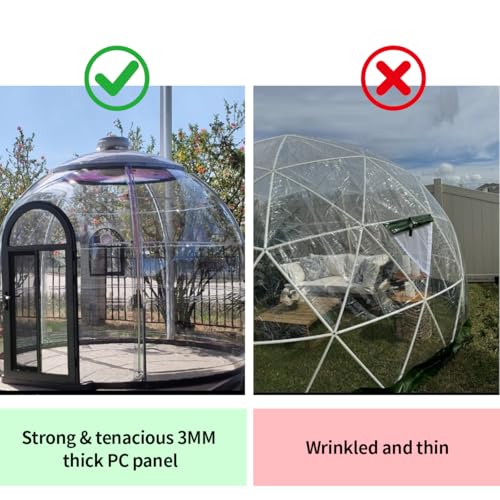 Backyard Dome Tent, Clear Garden Dome Bubble Tent for Outside, Weatherproof Geodesic Gazebos & Pergolas for Outdoor
