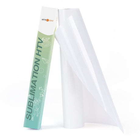 HTVRONT Clear Sublimation HTV Matte - 12" X 5FT Upgraded Sublimation Vinyl - Wash Durable Clear Dye Sub HTV for Light-Colored Cotton Fabric HTVRONT