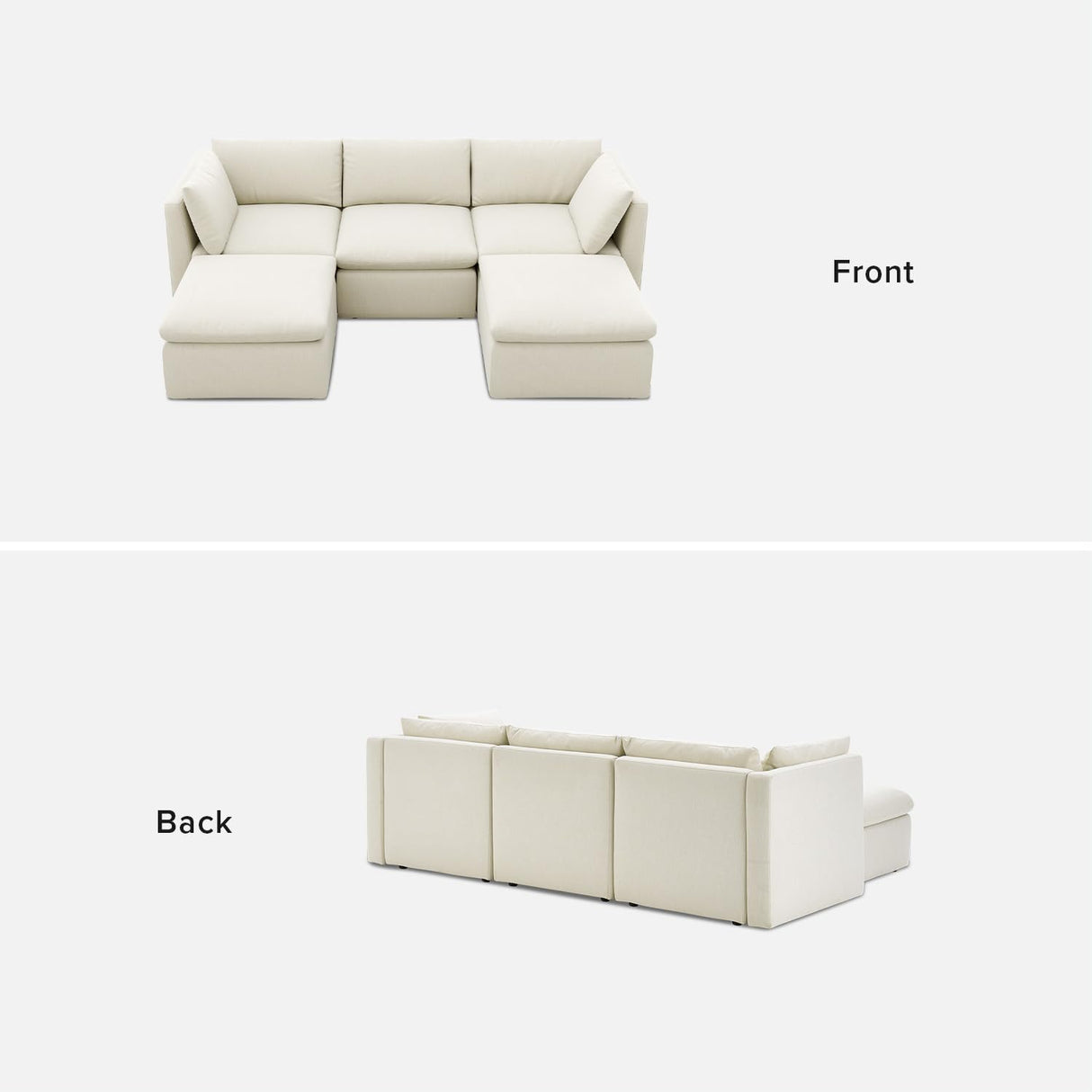 mopio Oversized Modular Sectional Sofa with Fully Removable Covers and Storage, Convertible U & L Shaped Sectionals, Modern Cloud Couch for Living Room with Ottoman Chaise, 4 to 8 Seats, Off White mopio