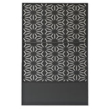 Oakland Living 6 ft. X 4 ft. Black Freestanding Metal Privacy Screen Room Divider with Flower Box Oakland Living