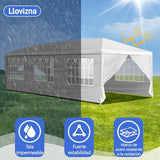 10x30 FT Party Tent, Outdoor Wedding Tents for Parties, Canopy Event Tent with 7 Removable Sidewalls, Waterproof Gazebo Shelter for Birthday Parties, Weddings, BBQs & Events (10X30FT-7Sides White) YYANDC