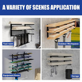 S&R PLKOP 3-Level Lumber Storage Rack, Wall Mounted Wood Organizer - 2 Pack, Black, Metal for Wood Storage & Lumber Racks S&R PLKOP