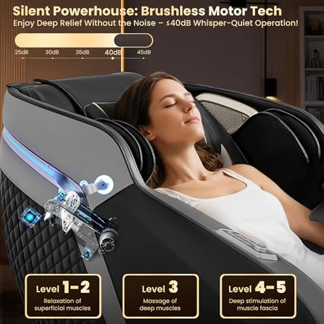 4D Massage Chair Full Body, 55" SL-Track Shiatsu Massage Zero Gravity Recliner Chair W/ Waist & Calves Heat, 18 Modes, 35 Airbags, Body Scan, Calfrest Extension, Foot Rollers, AI & APP Gift for Family Droomeahy