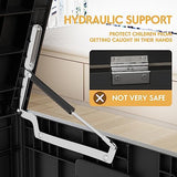 YESHOMY Storage Chest, Entryway Resin Shoe Bench with Hydraulic Bracket Flip Lid, Side Holder, Supports 450 lb, 45.6 x 20.8 x 23.2 Inches For Bedroom, Living Room, Lockable, Black YESHOMY