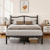 Snaye 14 Inch Queen Bed Frame with Headboard, Heavy Duty Metal Platform Bed Frame Queen Size Mattress Foundation with Sturdy Steel Slats, Easy Assembly Noise Free Snaye