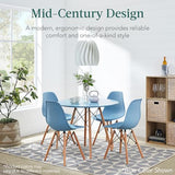 Best Choice Products 5-Piece Dining Set, Compact Mid-Century Modern Table & Chair Set for Home, Apartment w/ 4 Chairs, Plastic Seats, Wooden Legs, Metal Frame - Black/Oak Best Choice Products