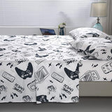SDIII 4PCS Black and White Gamer Bedding Sheet Sets for Boys Girls Teens and Kids, Bed in a Bag Sheet Set Queen Size, Video Game Bed Sheet Set on Amazon, Queen SDIII