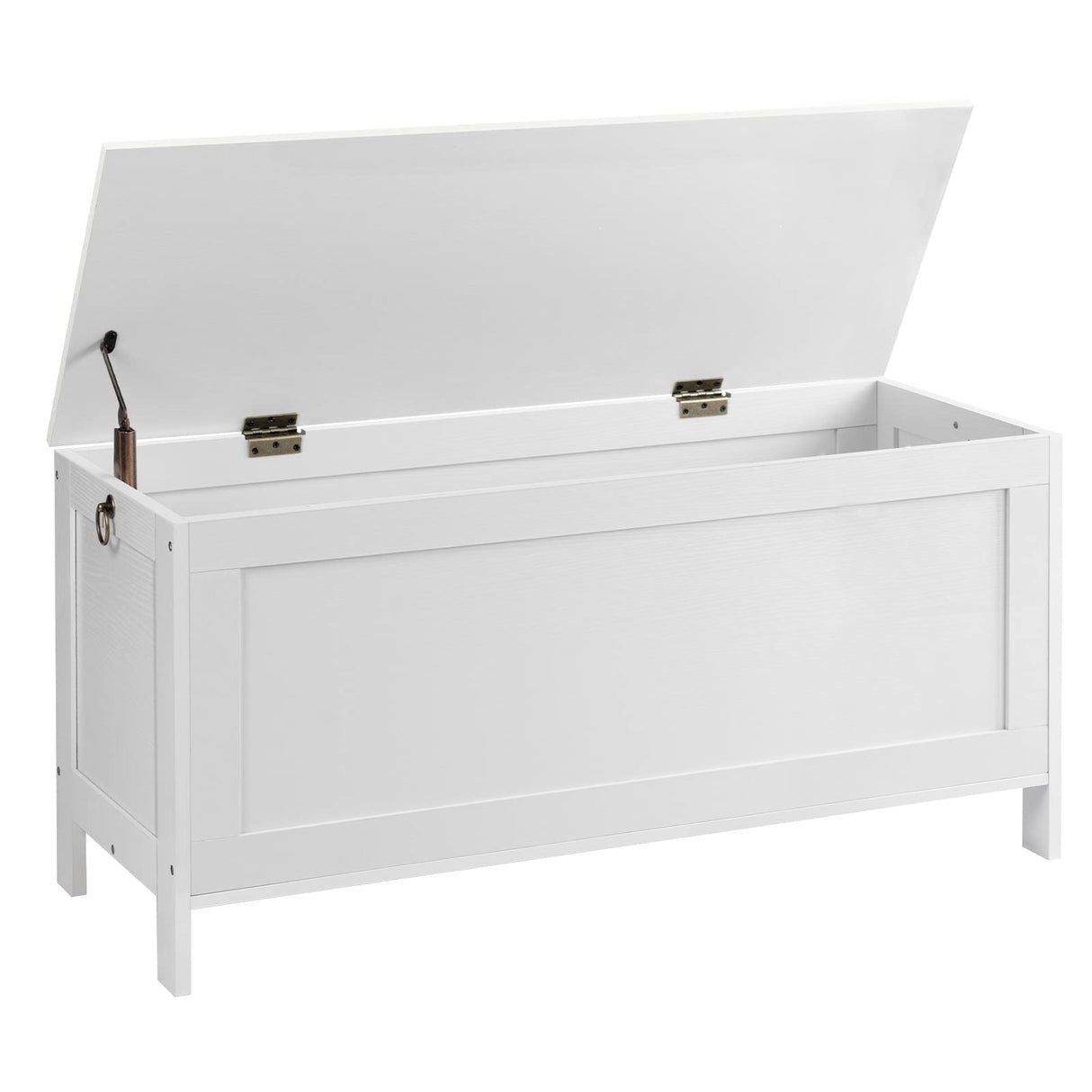 HOOBRO Storage Chest, Retro Toy Box Organizer with Safety Hinge, Sturdy Entryway Storage Bench, Wooden Look Accent Furniture, Easy Assembly, White WT100CW01 HOOBRO
