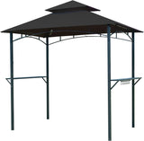 Outdoor Grill Gazebo BBQ Canopy for Outdoor Barbeque Shelter Girll Canopy Grill Gazebo Hardtop (L96 x W60 x H101 Inch) Black Grezone