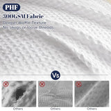 PHF Waffle Weave Duvet Cover Set Queen Size, No Snagging Ultra Soft Luxury Textured Breathable Comforter Cover for All Season 3pcs, Durable Bedding Duvet Set with 2 Pillow Shams, 90"x90", White PHF