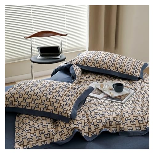 TXGJWRA Marbling Bedding Set Cotton Duvet Cover Bed Linen Set King Bedding Queen Single Size Comforter Sets Summer Duvet Cover Sets,C-Flat -King TXGJWRA