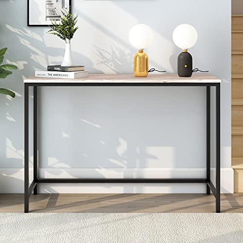 HOMERECOMMEND Console Table for Entryway Narrow Sofa Tables Entryway Table Rustic Narrow Entrance Console Tables Front Door Console Table Accent Table for Living Room Corridor Hallway White Oak HOMERECOMMEND