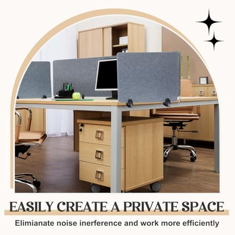 AceOrbit 3 Pcs Clamp-on Desk Divider, 1pcs-47''x 24'' and 2pcs-24''x 24'' Desk Privacy Panel Acoustic Office Partitions Cubicle Modesty Panel for Classroom Noise Reducing Visual Distractions AceOrbit