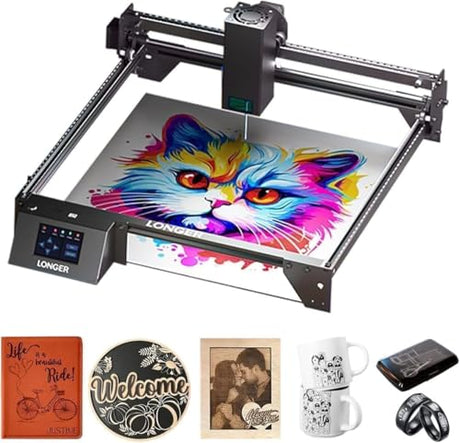 Longer New Upgrade RAY5 20W Laser Engraver,20000mW Output,32-bit Motherboard, 130W CNC Laser Cutter,App Offline Control, DIY Engraver Tool for Metal/Glass/Wood,Engraving Speed to 24,000 mm/min QFLONGER
