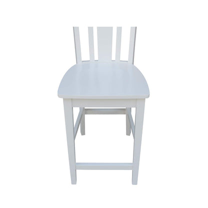 International Concepts San Remo Counter Stool-24 Seat Height Chair, White - WoodArtSupply