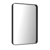 LOAAO Black Metal Framed Bathroom Mirror for Wall, 22X30 Inch Rounded Rectangle Mirror, Matte Black Bathroom Vanity Mirror Farmhouse, Anti-Rust, Tempered Glass, Hangs Horizontally or Vertically LOAAO