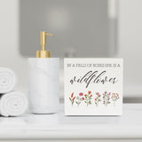 Inspirational Quote Country Floral Nursery Decor Wood Box Sign 5 x 5 Inches Rustic Box Sign Wooden Square Sign Decor Spring Summer Desk Decor Wood Sign for Home Farmhouse Office Girl Room Garden IYEZH