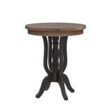 LONYKE Rustic Accent End Table, Farmhouse Side Table with Natural Top for Family, Dining or Living Room, Handcrafted Finish, Black LONYKE