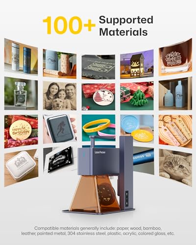 LaserPecker LP2 (Basic) Laser Engraver Cutter, 60W Galvo Laser Handheld Engraver High Precision 0.05mm Compressed Spot, 36000mm/min High Speed Portable Engraving Machine for Wood Kraft Paper Leather LaserPecker
