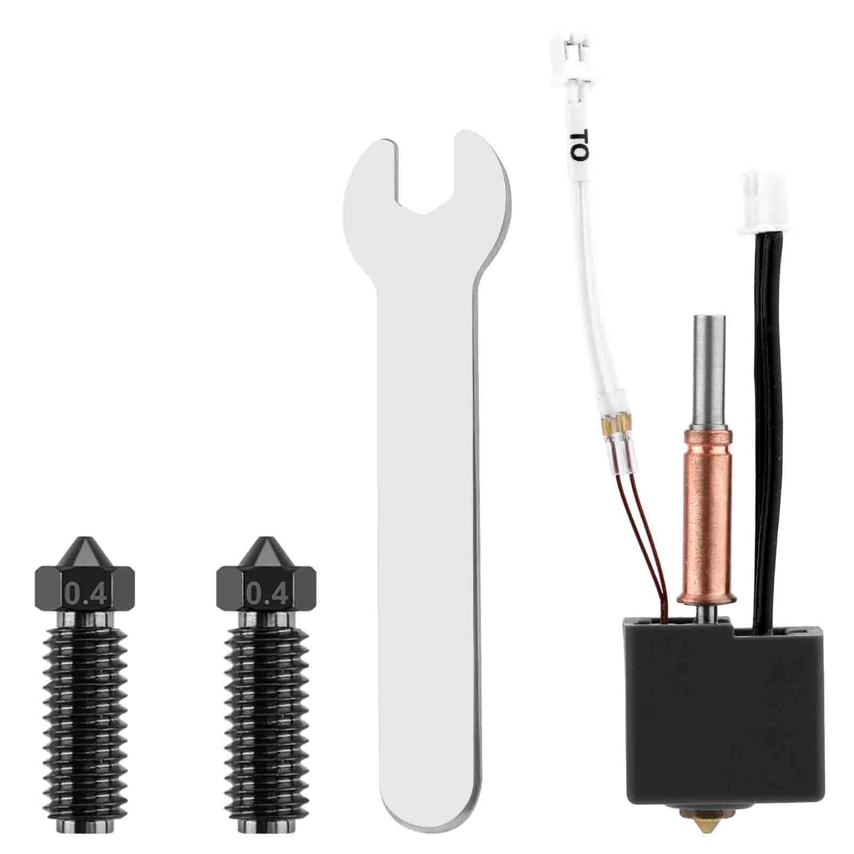 3D Printing Extruder Hotend Kit, Extruder Print Head with Silicone Case Heating Block Hotend with Nozzle Wrench Accessories Hot End Parts Combo Supplies Compatible with Kobra 3 3D Printer PEUTIER