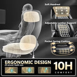 600LBS Large Heavy Duty Office Chair with 5D Flip Arms,Comfy Big and Tall Executive Office Desk Chair with Pocket Spring Cushion,High Back Computer Chair with Lumbar Support,Dual Rubber Wheel Indulgear