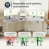 FLEXISPOT 71" Large L Shaped Standing Desk Electric Corner Table with Shelf, 4 Storage Drawers, Adjustable Computer Workstation for Home, Office, Game, Studio, White Top + White Frame FLEXISPOT