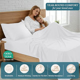 Casa Platino Twin Sheets Set, 100% Brushed Microfiber Pre-Washed Twin Sheet Set, 3 Piece Set, Soft & Cozy Cooling Bedding, Fade-Resistant, 15-Inch Deep Pocket White Bed Sheets Casa Platino