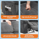 Manual Recliner Chair,Ergonomic Overstuffed Breathable Fabric Reclining Chair with Side Pockets,q235 Steel Frame Lazy Boy Recliner Single Sofa for Living Room Bedroom