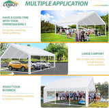 COBIZI 20x20 Party Tent Heavy Duty for Parties Waterproof, Wedding and Event Canopy & Carport, Carpas para Fiestas with Removable Sidewalls & Built-in Sandbag(Better Than Galvanized), UV50+, White COBIZI