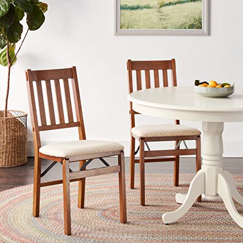 MECO STAKMORE Arts and Craft Folding Chair Fruitwood Finish, (Set of 2) , 22.5 in x 17 in x 35.5 in MECO