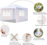 10/20/30ft Party Tent Wedding Patio Gazebo Outdoor Carport Canopy Shade with/Without Side Removable Walls, Party Wedding BBQ Events Tent (White, 10x10ft) Generic