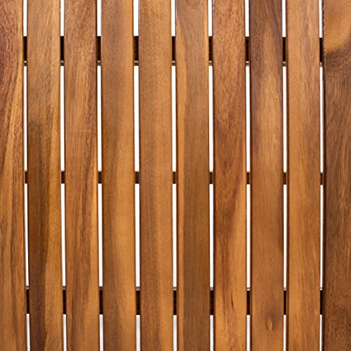 SAFAVIEH Outdoor Collection Blaze Coastal Acacia Wood/Light Brown 5-Piece Coffee Set PAT7080A, Natural/Natural Safavieh