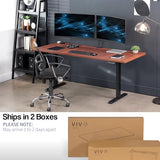 VIVO Electric 71 x 30 in Dual Motor Standing Desk, Memory Height Adjustment, E2B Series, Dark Walnut Top Black Frame, DESK-KIT-E2B7D VIVO