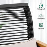 YITAHOME Patio Loveseat Wicker Outdoor Furniture, All Weather Rattan Conversation Loveseat for Backyard, Balcony and Deck with Wooden Armrest, Gray Cushions (Black) YITAHOME