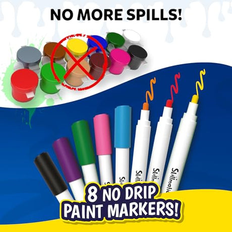 Skillmatics Rock Painting Kit - Mess-Free Art & Craft Activity for Girls & Boys, Craft Kits & Supplies, DIY Creative Activity, Christmas Gifts for Kids Ages 4, 5, 6, 7, 8, 9, 10, 11,12 Skillmatics