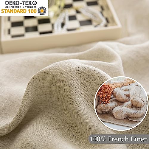 Merryword 100% Linen Comforter Set Queen Natural French Flax Linen Bedding Comforter Set Soft Breathable Moisture Wicking Comfy Bedding 3 Pieces Merryword
