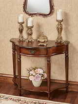 Touch of Class Foster Console Table Regal Walnut - Traditional Decorative Furniture - Half Circle Moon Shape - Elegant Display Tables for Entryway, Hallway, Living Room Touch of Class