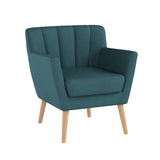 Christopher Knight Home Merel Mid Century Modern Fabric Club Chair, Dark Teal/Natural Christopher Knight Home