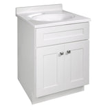 Brookings 24 Inch Bathroom Vanity, Ready to Assemble, Solid Wood, Sherwin Williams® White – Design House, 586933 Design House