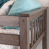 Max & Lily Bunk Bed, Twin-Over-Twin Bed Frame For Kids With Stairs, Clay Max & Lily