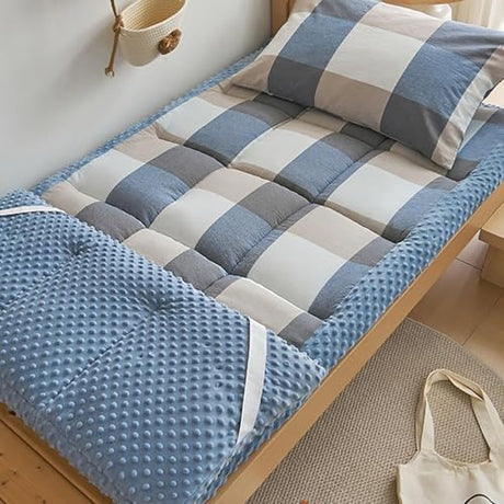 GRIPITHPY Japanese Futon Mattress, 100% Cotton & High Support Foam, Foldable Portable Floor Lounger Bed, Roll Up Tatami Sleeping Pad for Guest, Camping, Travel, Couch(180x200cm, S) GRIPITHPY