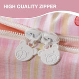A Nice Night Zipper Bedding Pink Bow Printed on Colorful Rainbow Background Zippered Kids Comforter Set,Seersucker Chic Style Ultra Soft,Twin A Nice Night