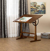 Studio Designs Vintage Drafting Table - Antique Design Solid Wood Drafting Table with Built-In Pencil Groove and Pencil Ledge - Angle Adjustable Work Surface SD STUDIO DESIGNS