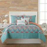Vera Bradley Go Fish Coastal Single Pillow Sham, Lightweight 100% Cotton - Standard Size Sham, Blue Vera Bradley