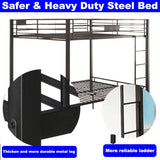 LEEKOUS Industrial Style Heavy Duty Bunk Bed, Queen Over Queen, Black Steel, 800 lbs Weight Capacity, Twin XL & Full XL Mattress Compatible LEEKOUS