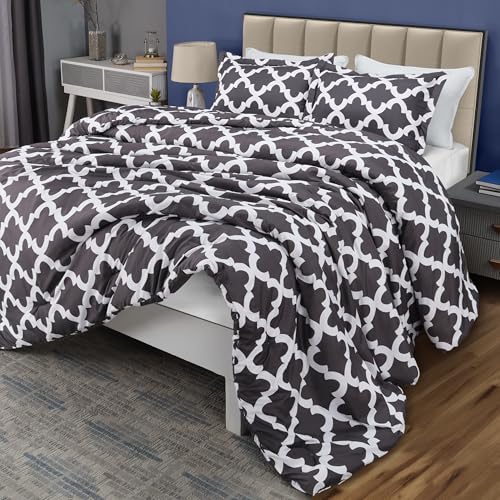 King Comforter Set 3 Piece Grey by Utopia Bedding, Printed Comforters King Size, Bedding Comforters Sets, Down Alternative Soft Bed Set, 1 Comforter (90 x 102 inches) 2 Pillow Shams (20 x 36 inches) Utopia Bedding